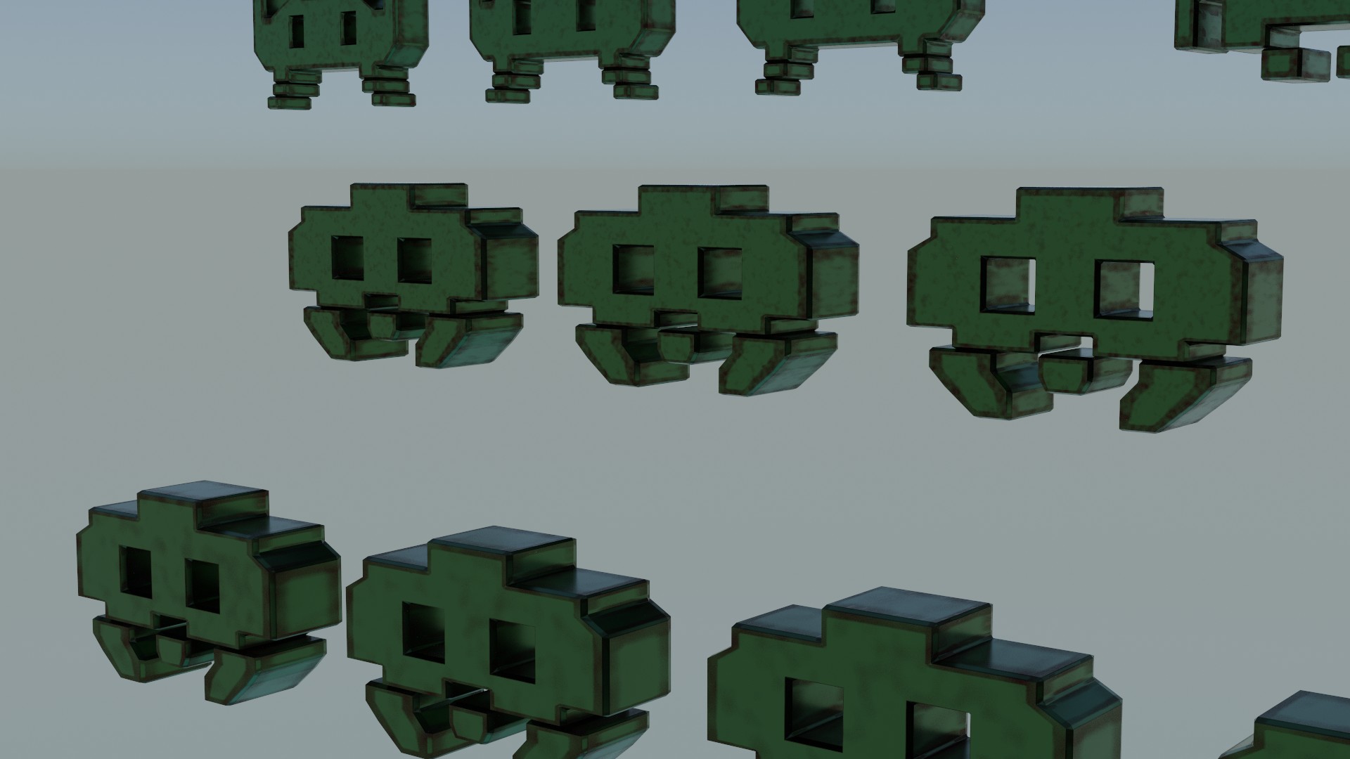 Invaders models with texture